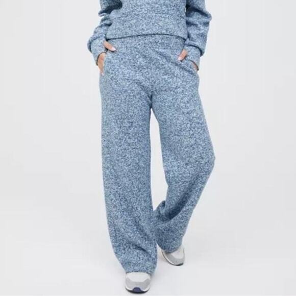 Offline by Aerie Marbled Blue Snowday Wide Leg Pants | Trendy Wide Leg Joggers - Picture 11 of 11
